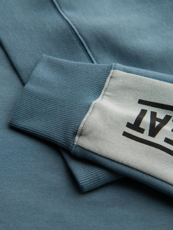 Ombre Clothing Férfi pulóver kontraszt szegélyezéssel és raglan ujjakkal - kimosott türkiz V4 OM-SSNZ-0200 Ombre Clothing