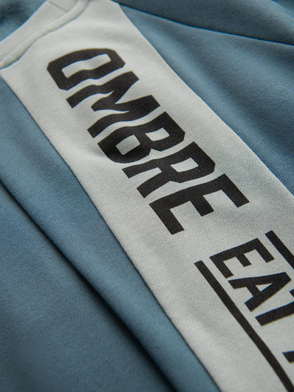 Ombre Clothing Férfi pulóver kontraszt szegélyezéssel és raglan ujjakkal - kimosott türkiz V4 OM-SSNZ-0200 Ombre Clothing