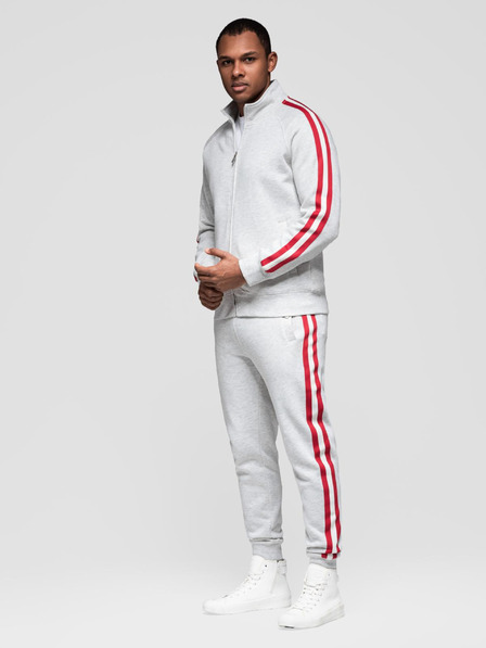 Ombre Clothing Férfi melegítő szett pulóver + melegítő - szürke melange V1 Z114 Ombre Clothing