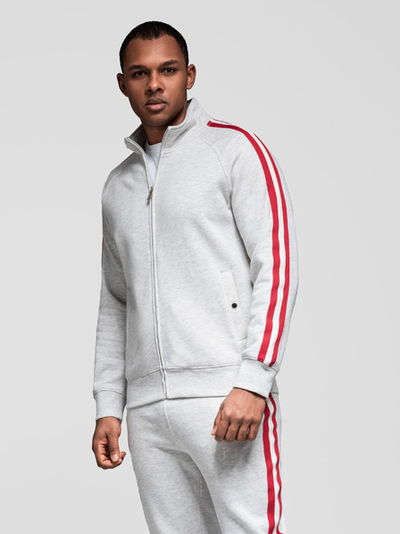 Ombre Clothing Férfi melegítő szett pulóver + melegítő - szürke melange V1 Z114 Ombre Clothing