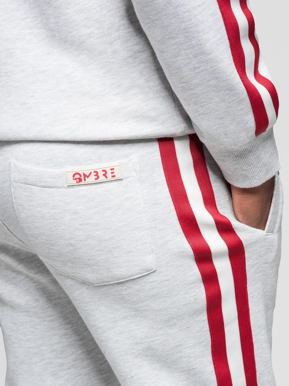 Ombre Clothing Férfi melegítő szett pulóver + melegítő - szürke melange V1 Z114 Ombre Clothing