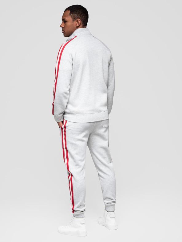 Ombre Clothing Férfi melegítő szett pulóver + melegítő - szürke melange V1 Z114 Ombre Clothing