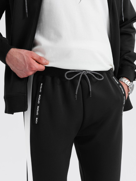 Ombre Clothing Férfi oldschool melegítő szett kapucnis pulóver + jogger nadrág - fekete V1 Z118 Ombre Clothing