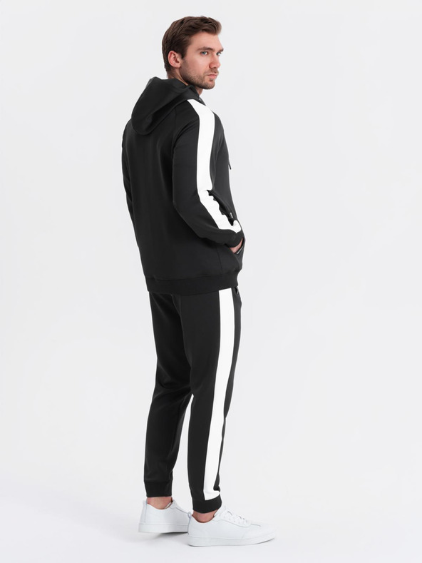Ombre Clothing Férfi oldschool melegítő szett kapucnis pulóver + jogger nadrág - fekete V1 Z118 Ombre Clothing