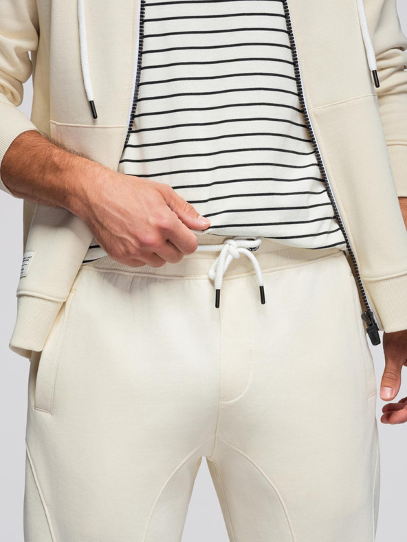 Ombre Clothing Férfi melegítő szett kapucnis pulóver + jogger nadrág - krém V11 Z119 Ombre Clothing