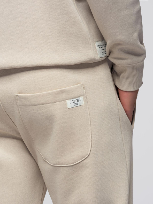 Ombre Clothing Férfi melegítő szett kerek kivágású pulóver + regular fit nadrág - bézs V1 Z122 Ombre Clothing