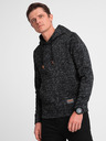 Ombre Clothing Férfi nem zippes kenguru pulóver kapucnival - grafitit melange V2 B1675 Ombre Clothing