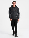 Ombre Clothing Férfi nem zippes kenguru pulóver kapucnival - grafitit melange V2 B1675 Ombre Clothing
