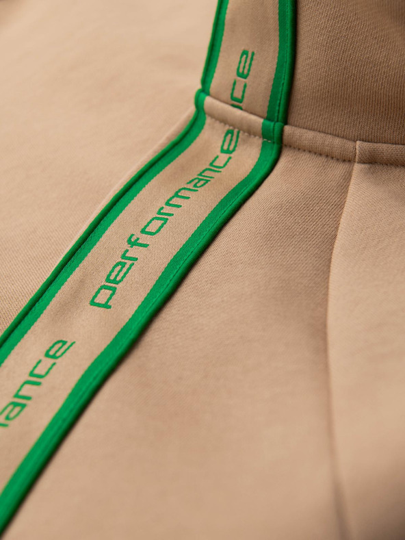 Ombre Clothing Férfi pulóver zipzárral és magas gallérral - barna V1 OM-SSZP-0224 Ombre Clothing