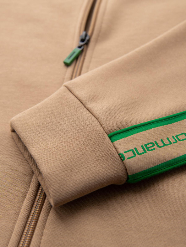 Ombre Clothing Férfi pulóver zipzárral és magas gallérral - barna V1 OM-SSZP-0224 Ombre Clothing