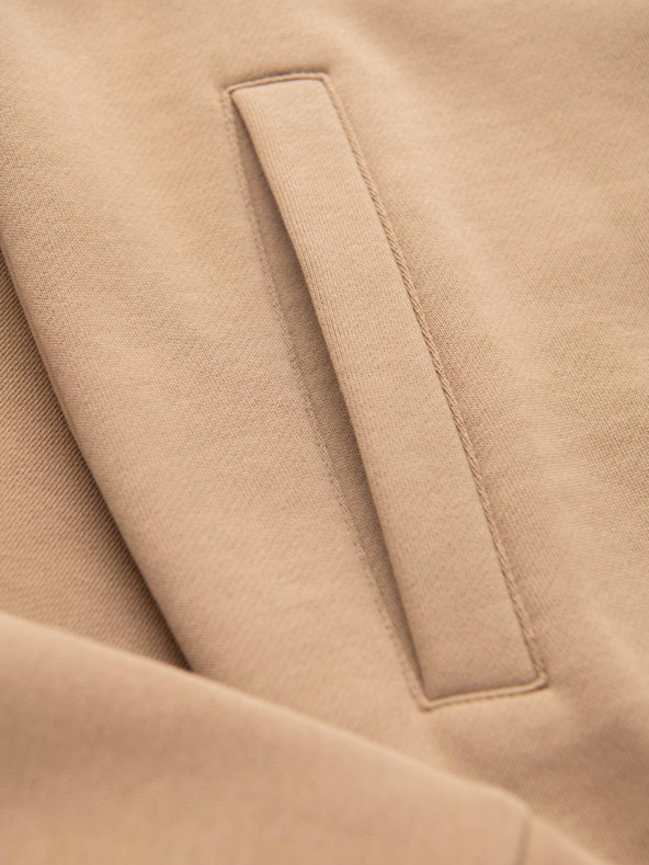 Ombre Clothing Férfi pulóver zipzárral és magas gallérral - barna V1 OM-SSZP-0224 Ombre Clothing