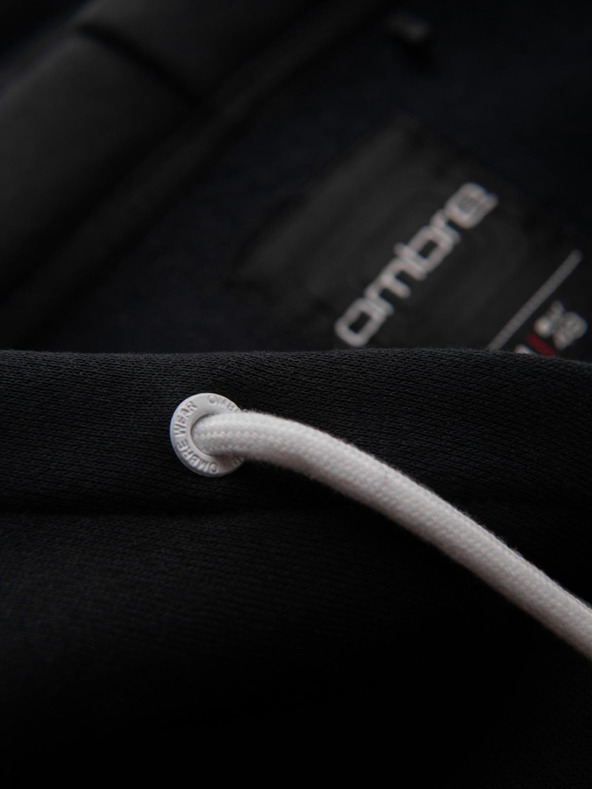 Ombre Clothing Férfi pulóver kontraszt varrással és kapucnival - fekete V1 OM-SSNZ-0250 Ombre Clothing