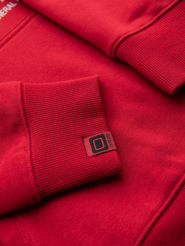 Ombre Clothing Férfi kapucnis pulóver egyetemi nyomattal - piros V1 B1714 Ombre Clothing
