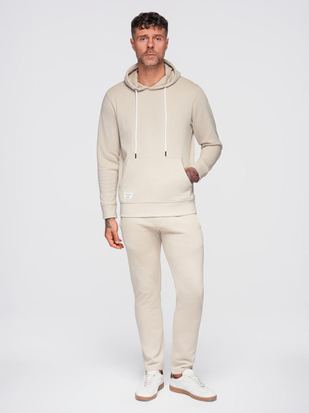 Ombre Clothing Férfi melegítő szett pulóver + regular fit nadrág - bézs V1 Z120 Ombre Clothing