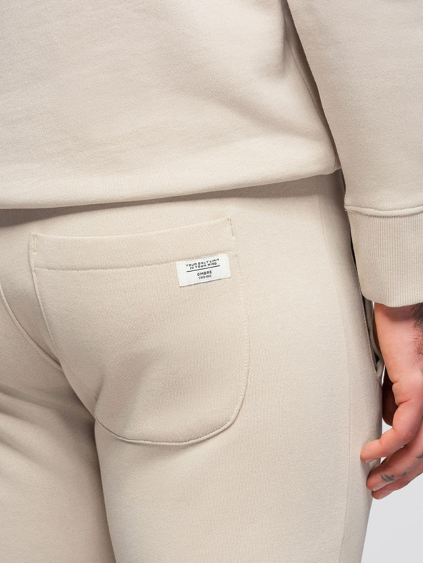 Ombre Clothing Férfi melegítő szett pulóver + regular fit nadrág - bézs V1 Z120 Ombre Clothing