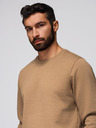 Ombre Clothing Férfi melegítő szett kerek kivágású pulóver + regular fit nadrág - teve V2 Z122 Ombre Clothing