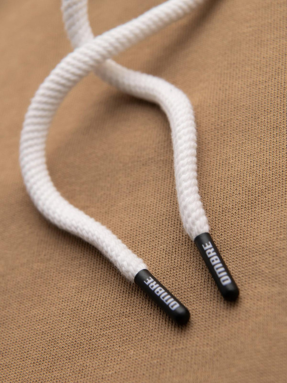 Ombre Clothing Férfi BASIC pulóver kenguru zsebből és kapucnival - barna V2 B1674 Ombre Clothing