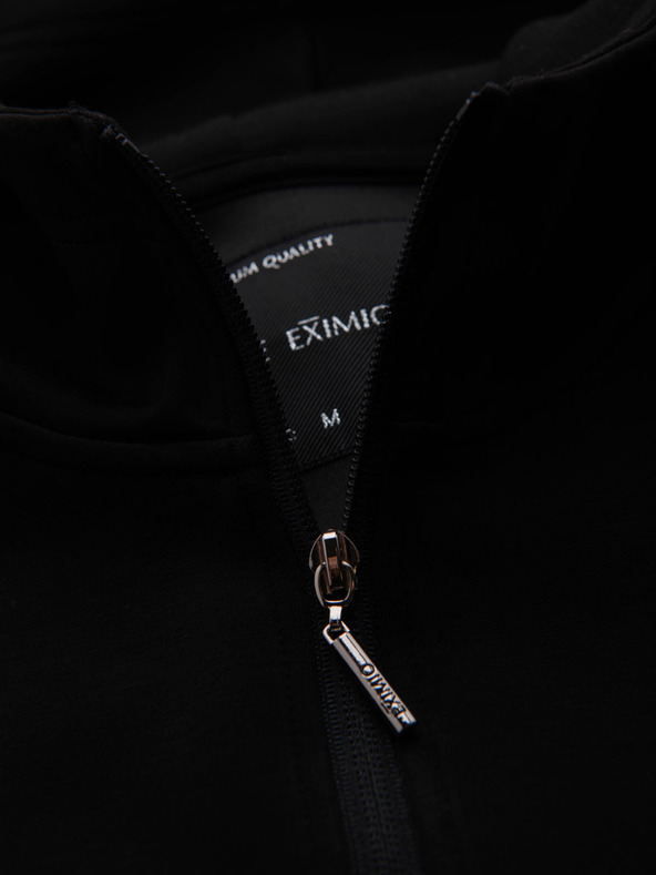 Ombre Clothing Férfi pulóver állógallérral és kapucnival - fekete V1 OM-SSZP-0216 Ombre Clothing