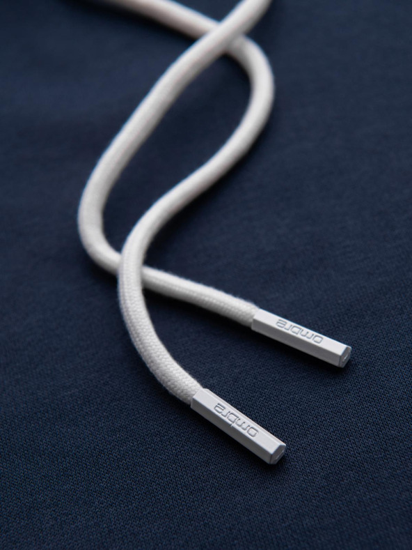 Ombre Clothing Férfi pulóver kontrasztos varrással és kapucnival - sötétkék V2 OM-SSNZ-0250 Ombre Clothing