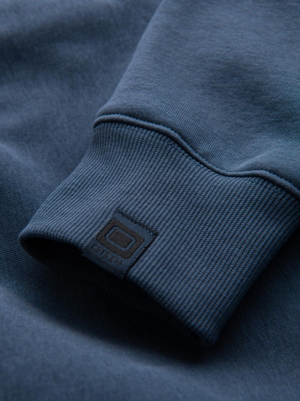 Ombre Clothing Férfi sportpulóver nagy nyomattal - sötétkék V2 B1714 Ombre Clothing