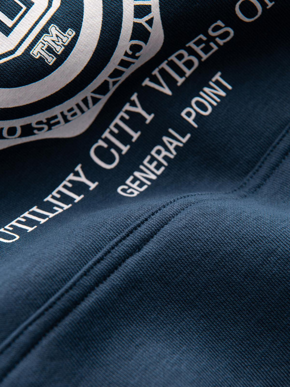 Ombre Clothing Férfi sportpulóver nagy nyomattal - sötétkék V2 B1714 Ombre Clothing