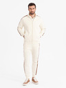 Ombre Clothing Férfi melegítő szett pulóver + jogger melegítő nadrág - krémszín V3 Z114 Ombre Clothing