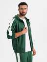 Ombre Clothing Férfi oldschool melegítő szett kapucnis pulóver + jogger nadrág - sötétzöld V7 Z118 Ombre Clothing