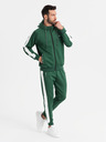 Ombre Clothing Férfi oldschool melegítő szett kapucnis pulóver + jogger nadrág - sötétzöld V7 Z118 Ombre Clothing