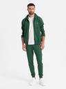 Ombre Clothing Férfi oldschool melegítő szett kapucnis pulóver + jogger nadrág - sötétzöld V7 Z118 Ombre Clothing