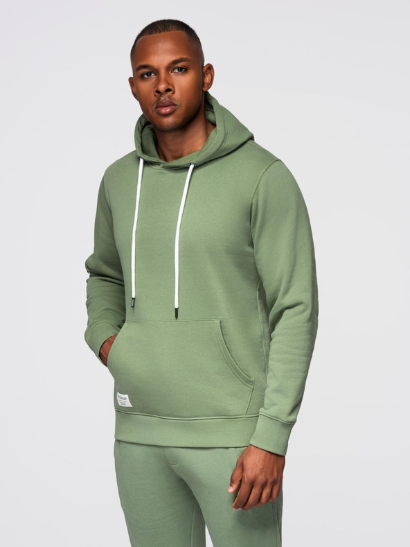 Ombre Clothing Férfi melegítő szett pulóver + nadrág regular fit - világoszöld V3 Z120 Ombre Clothing