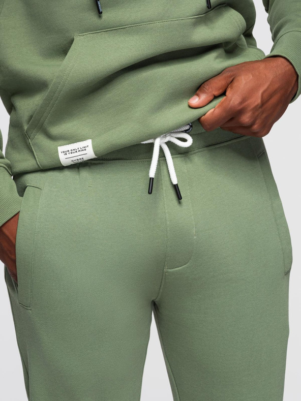 Ombre Clothing Férfi melegítő szett pulóver + nadrág regular fit - világoszöld V3 Z120 Ombre Clothing