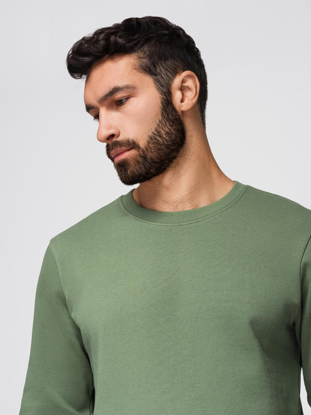 Ombre Clothing Férfi melegítő szett kerek nyakú pulóver + regular fit nadrág - világos zöld V3 Z122 Ombre Clothing