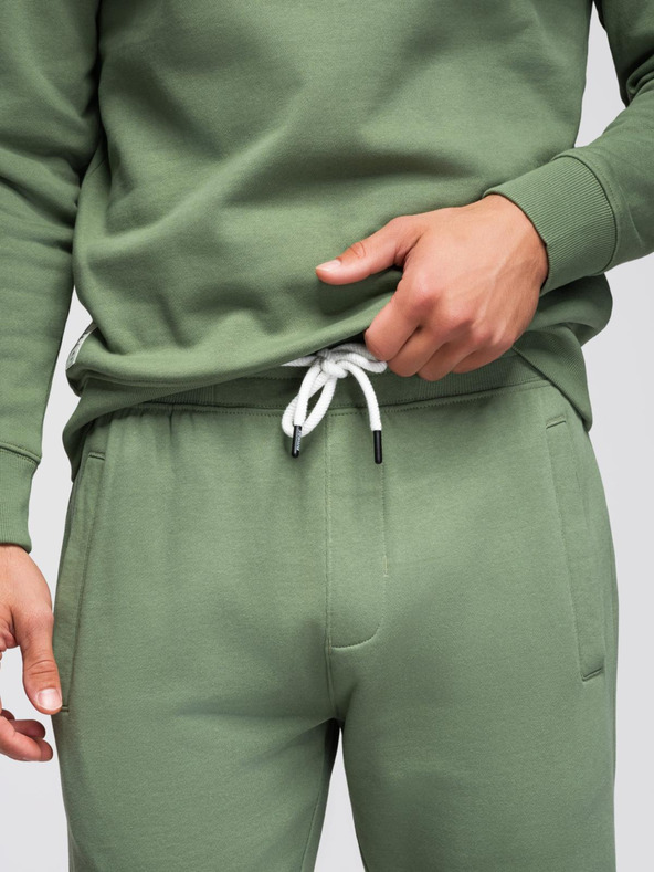 Ombre Clothing Férfi melegítő szett kerek nyakú pulóver + regular fit nadrág - világos zöld V3 Z122 Ombre Clothing