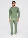 Ombre Clothing Férfi melegítő szett kerek nyakú pulóver + regular fit nadrág - világos zöld V3 Z122 Ombre Clothing