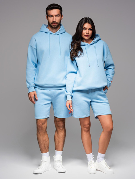 Ombre Clothing UNISEX melegítő szett pulóver + rövidnadrág - kék V8 Z110 Ombre Clothing
