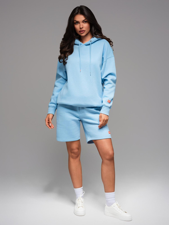 Ombre Clothing UNISEX melegítő szett pulóver + rövidnadrág - kék V8 Z110 Ombre Clothing