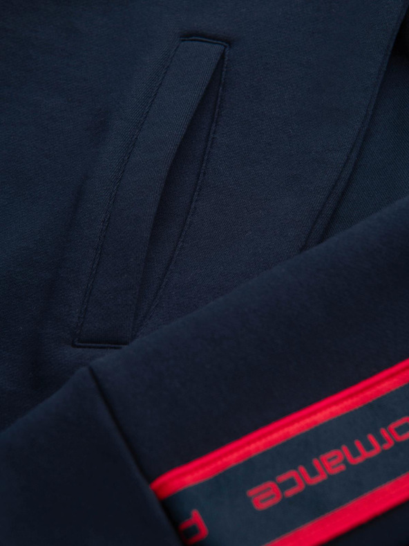 Ombre Clothing Férfi pulóver cipzárral és magas nyakkal - sötét kék V3 OM-SSZP-0224 Ombre Clothing