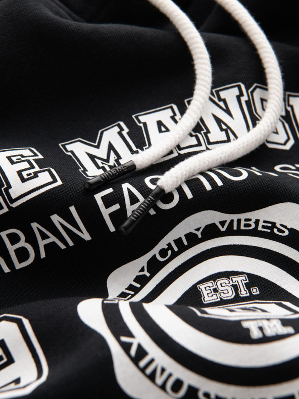 Ombre Clothing Férfi pulóver kapucival és grafikával - fekete V3 B1714 Ombre Clothing