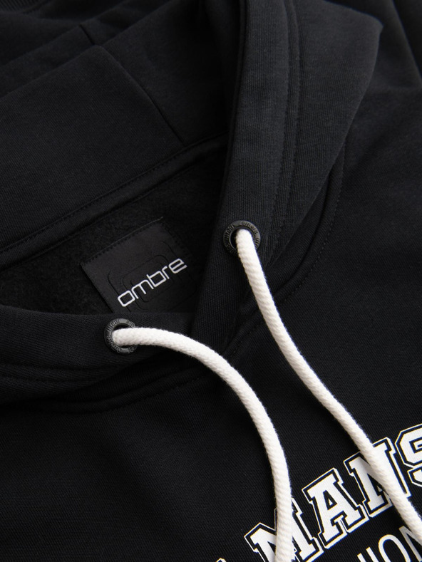 Ombre Clothing Férfi pulóver kapucival és grafikával - fekete V3 B1714 Ombre Clothing