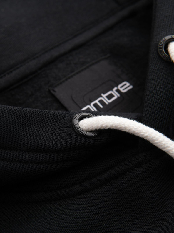 Ombre Clothing Férfi pulóver kapucival és grafikával - fekete V3 B1714 Ombre Clothing