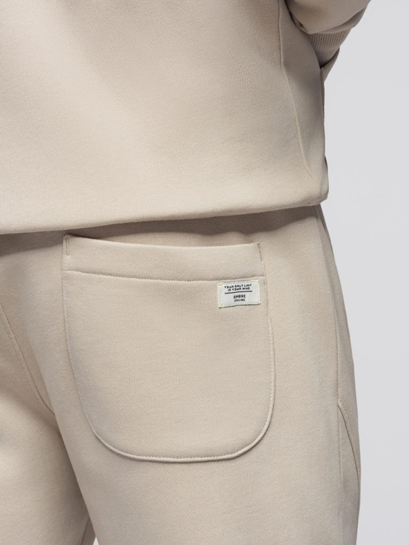 Ombre Clothing Férfi melegítő szett kapucnis pulóver + jogger nadrág - bézs V1 Z119 Ombre Clothing