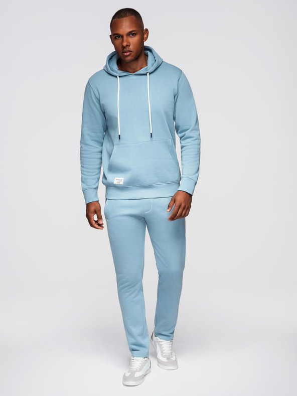 Ombre Clothing Férfi melegítő szett pulóver + regular fit nadrág - világos kék V7 Z120 Ombre Clothing