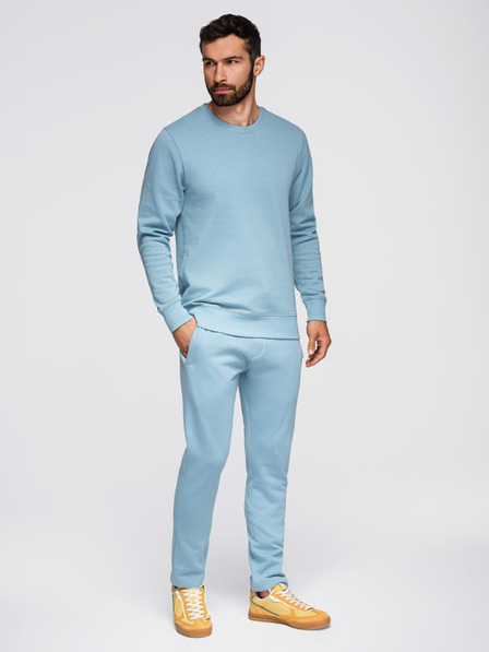 Ombre Clothing Férfi melegítő szett kerek nyakú pulóver + regular fit nadrág - világos kék V7 Z122 Ombre Clothing
