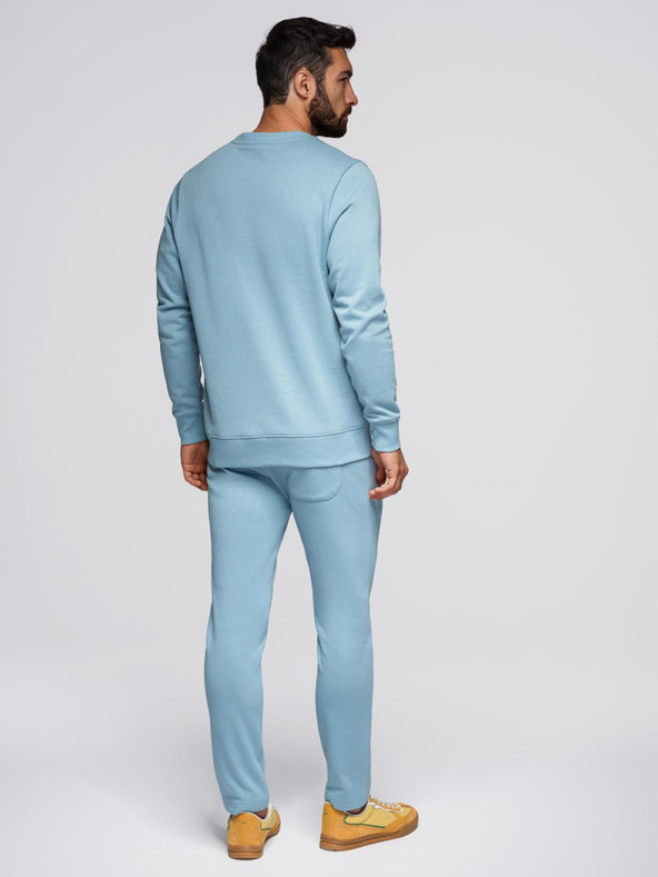 Ombre Clothing Férfi melegítő szett kerek nyakú pulóver + regular fit nadrág - világos kék V7 Z122 Ombre Clothing