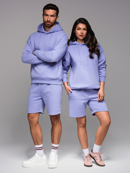 Ombre Clothing UNISEX melegítő szett pulóver + rövidnadrág - levendula V9 Z110 Ombre Clothing