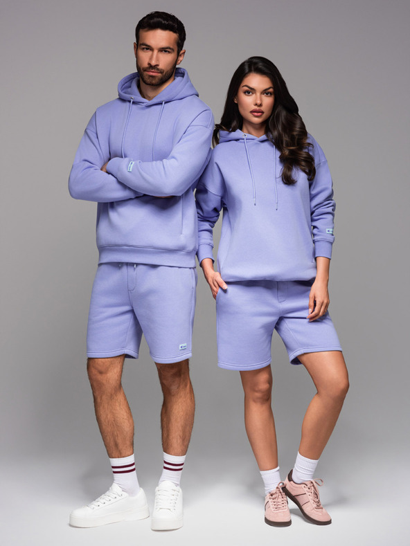 Ombre Clothing UNISEX melegítő szett pulóver + rövidnadrág - levendula V9 Z110 Ombre Clothing