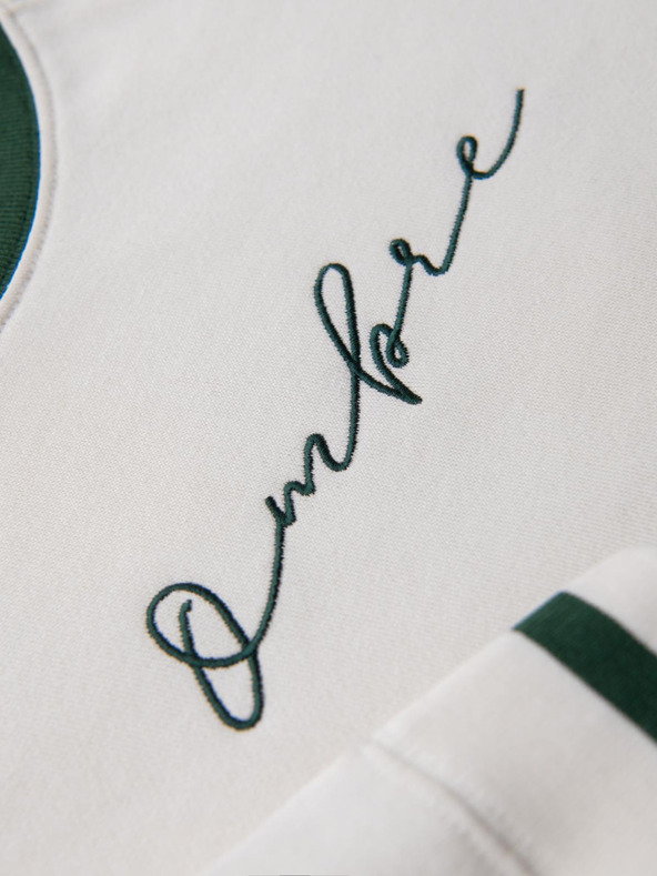 Ombre Clothing Férfi pulóver raglan ujjakkal és kontraszt részletekkel - fehér V2 OM-SSNZ-0244 Ombre Clothing