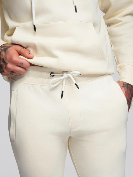 Ombre Clothing Férfi melegítő szett pulóver + regular fit nadrág - krém V11 Z120 Ombre Clothing