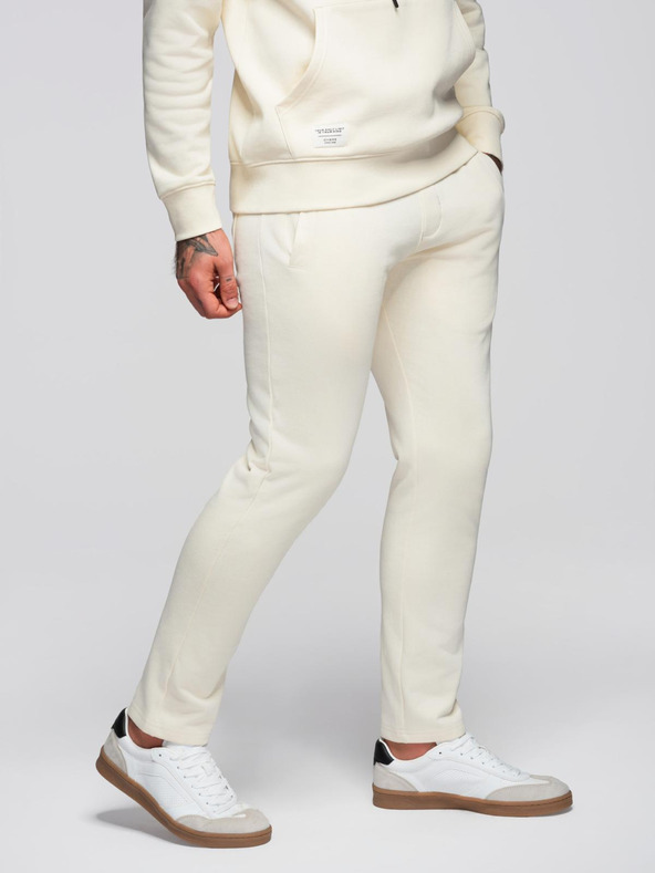 Ombre Clothing Férfi melegítő szett pulóver + regular fit nadrág - krém V11 Z120 Ombre Clothing