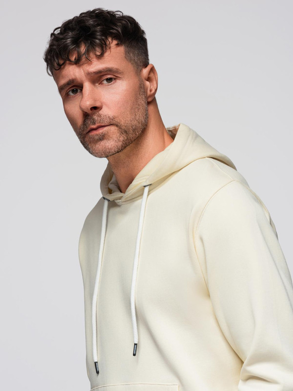 Ombre Clothing Férfi melegítő szett pulóver + regular fit nadrág - krém V11 Z120 Ombre Clothing